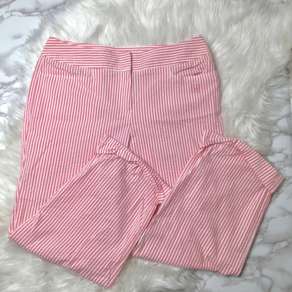 Liz Claiborne Pink Striped Capris Sz 10